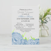 Invitation fleurs bleues printemps douche nuptiale (Debout devant)