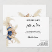 Invitation Fleurs Bleues Rien de Fantaisie juste l'Amour Mari (Devant / Derrière)