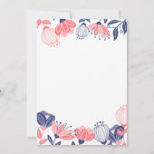 Invitation Fleurs Bleues Rose Cute Baby shower Botanique (Dos)