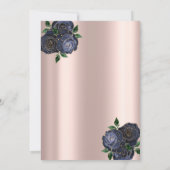 Invitation Fleurs Bleues Rose Or Première Communion Sainte (Dos)