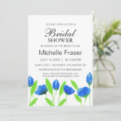 Invitation Fleurs bleues rustiques. Fête des mariées aérienne (Debout devant)