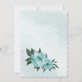 Invitation fleurs bleues verdure botanique douche nuptiale (Dos)