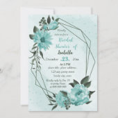 Invitation fleurs bleues verdure botanique douche nuptiale (Devant)
