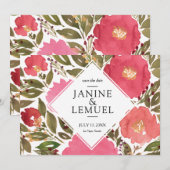 Invitation Fleurs Bloom Enregistrer la Date (Devant / Derrière)