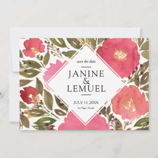 Invitation Fleurs Bloom Enregistrez la Date