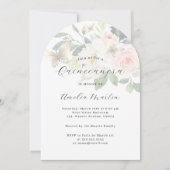 Invitation Fleurs Blush Arche Moderne de Quinceanera  (Devant)