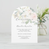 Invitation Fleurs Blush Arche Moderne de Quinceanera  (Debout devant)