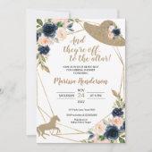 Invitation Fleurs Blush & Navy Fête des mariées Kentucky Derb (Devant)