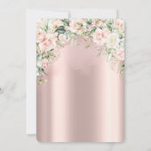 Invitation Fleurs Bohème Roses Or Rose 65e Anniversaire (Dos)