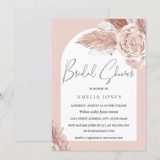 Invitation Fleurs Bohème Rouge Mariage Shower