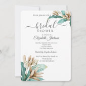 Invitation Fleurs bohèmes chic pour Baby Shower de mariage  (Devant)