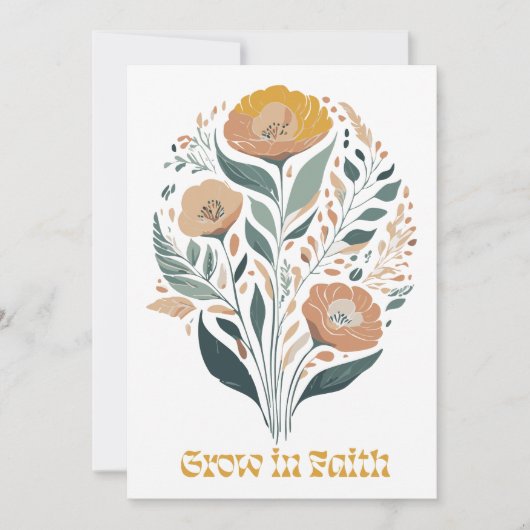 Invitation Fleurs Bohèmes Chrétiennes d'Inspiration de Foi (Devant)