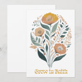 Invitation Fleurs Bohèmes Chrétiennes d'Inspiration de Foi (Devant / Derrière)