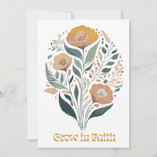 Invitation Fleurs bohèmes chrétiennes d'inspiration de la foi