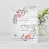 Invitation Fleurs Bohèmes de Code QR de Réponse de Mariage Ro (Debout devant)