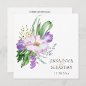Invitation *~* Fleurs Boho AR15 QR RSVP Mariage (Devant / Derrière)