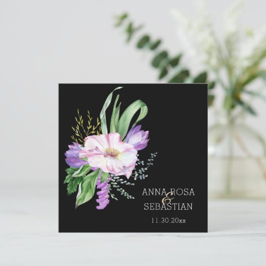 Invitation *~*Fleurs Boho AR15 QR RSVP Mariage (Debout devant)