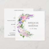 Invitation *~* Fleurs Boho AR15 QR RSVP Mariage (Devant / Derrière)