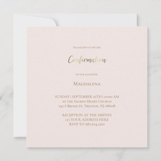 Invitation fleurs boho Confirmation (Dos)