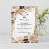 Invitation Fleurs boho élégantes Fête d'anniversaire Moderne (Debout devant)