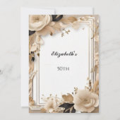 Invitation Fleurs boho élégantes Fête d'anniversaire Moderne (Dos)