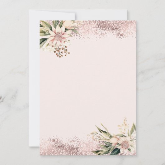 Invitation Fleurs Boho en verre de champagne Brunch & Bubbly (Dos)