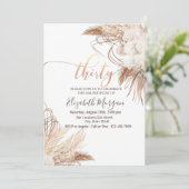 Invitation Fleurs Boho Herbe de Pampas 30e Anniversaire (Debout devant)