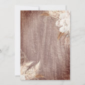 Invitation Fleurs Boho Herbe de Pampas 30e Anniversaire (Dos)