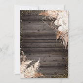 Invitation Fleurs Boho Herbe de Pampas Bois Douce 16 (Dos)