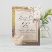 Invitation Fleurs Boho Herbe de Pampas Pailletée Anniversaire (Debout devant)