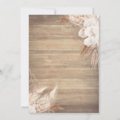 Invitation Fleurs Boho, Lumières, Quinceañera en bois (Dos)