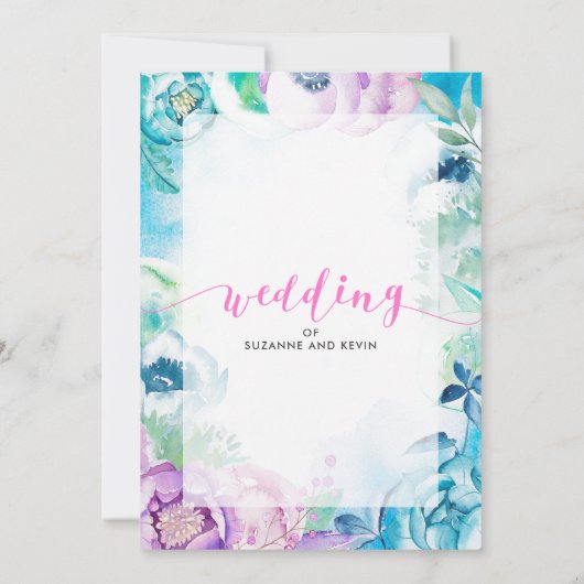 Invitation Fleurs Boho & Mariage moderneTypographie (Dos)