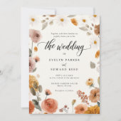 Invitation Fleurs Boho mariages de automne (Devant)