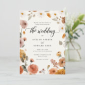 Invitation Fleurs Boho mariages de automne (Debout devant)