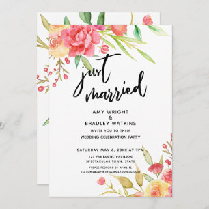 Invitation Fleurs Boho Mariées Réception De Mariage