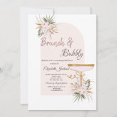 Invitation Fleurs Boho Martini Glass Brunch & Bubbly (Devant)