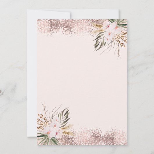 Invitation Fleurs Boho Martini Glass Brunch & Bubbly (Dos)