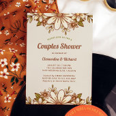 Invitation Fleurs Boho Retro | Douche Couples