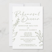 Invitation Fleurs Boho Sage Dîner de Répétition de Mariage (Devant)