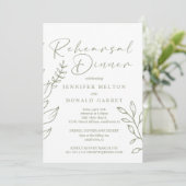 Invitation Fleurs Boho Sage Dîner de Répétition de Mariage (Debout devant)