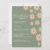 Invitation Fleurs Boho simples Tous les âges Anniversaire (Devant)