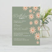 Invitation Fleurs Boho simples Tous les âges Anniversaire (Debout devant)