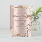 Invitation Fleurs Boho Terracotta Confetti Retraite (Debout devant)