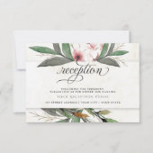 Invitation Fleurs Botaniques à l'Aquarelle pour une Réception (Devant)