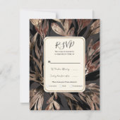 Invitation Fleurs botaniques chic bronze gras Mariage RSVP (Devant)