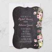 Invitation fleurs botaniques Fête du thé de mariée Chalkboard (Dos)