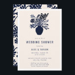 Invitation Fleurs botaniques minimales Wedding shower bleu<br><div class="desc">Célébrez en style avec le Modèle d'invitation minimal Botanical Boho Flowers Blue Wedding shower! Cet élégant design présente une illustration minimaliste moderne de fleurs dans un vase et un motif botanique coordonné à l'arrière. Parfait pour les douches nuptiales, les douches pour couple, les wedding showers, les soirées de fiançailles, les...</div>