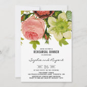Invitation Fleurs botaniques Parti d'engagement Vintage (Devant)