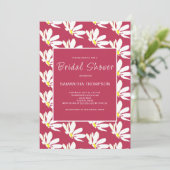 Invitation Fleurs botaniques pour la douche de mariée rose (Debout devant)