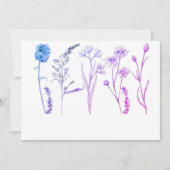 Invitation Fleurs botaniques pour mariages, fêtes prénatales (Devant)